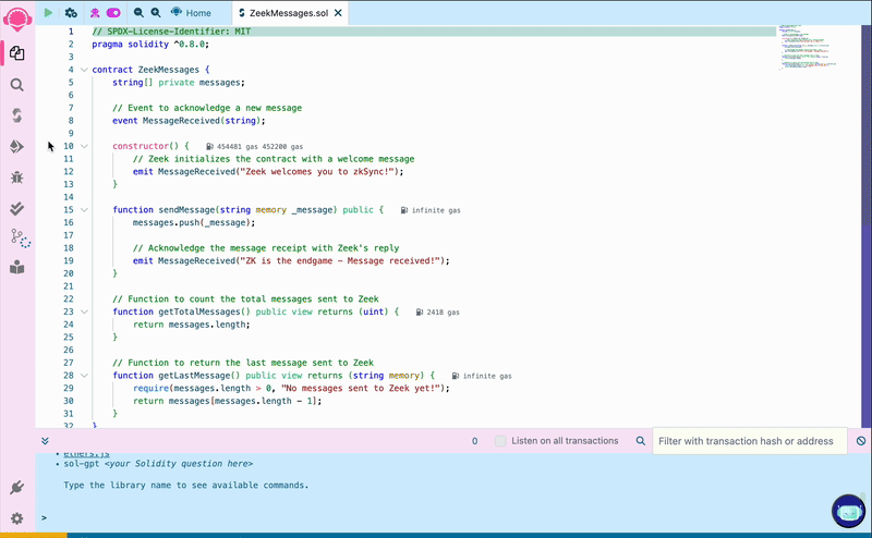 Connect wallet in Remix